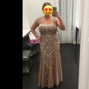 Adrianna Papell Rose Gold Bridesmaid Gown